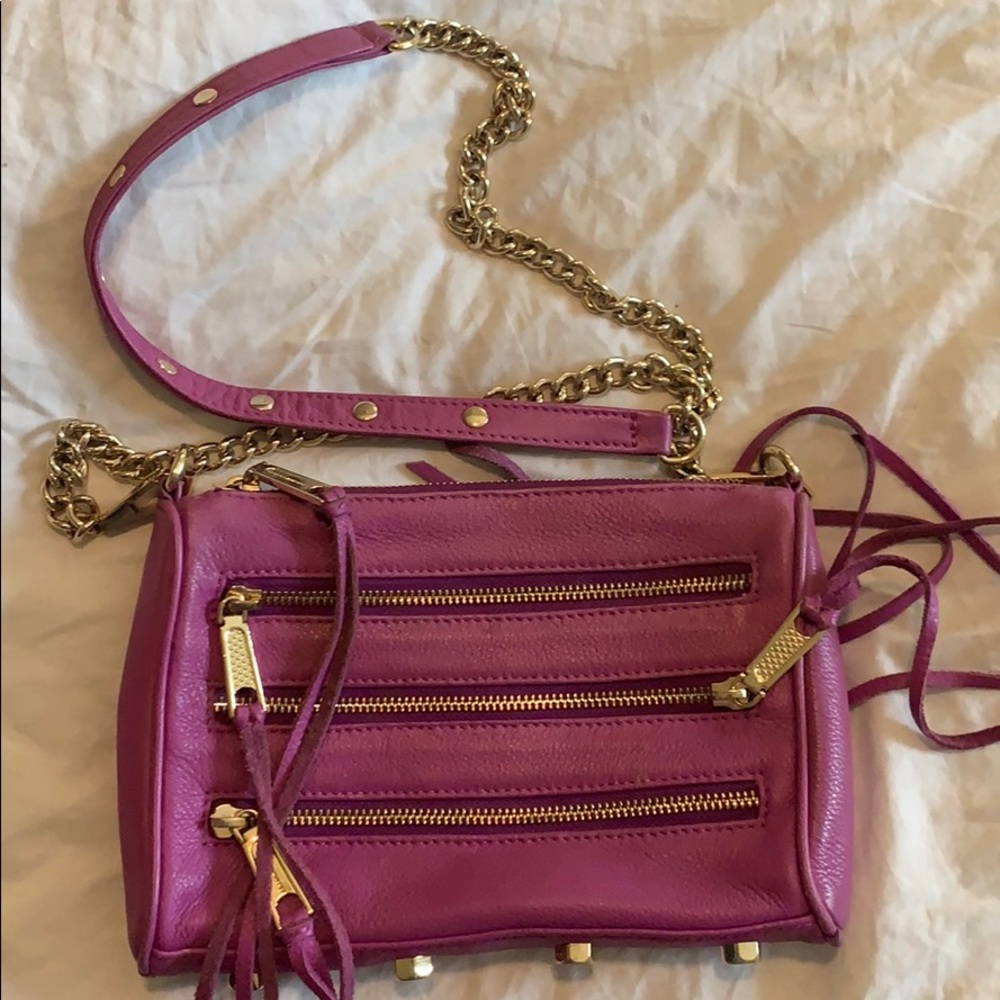 Rebecca Minkoff purple 3 zip mini